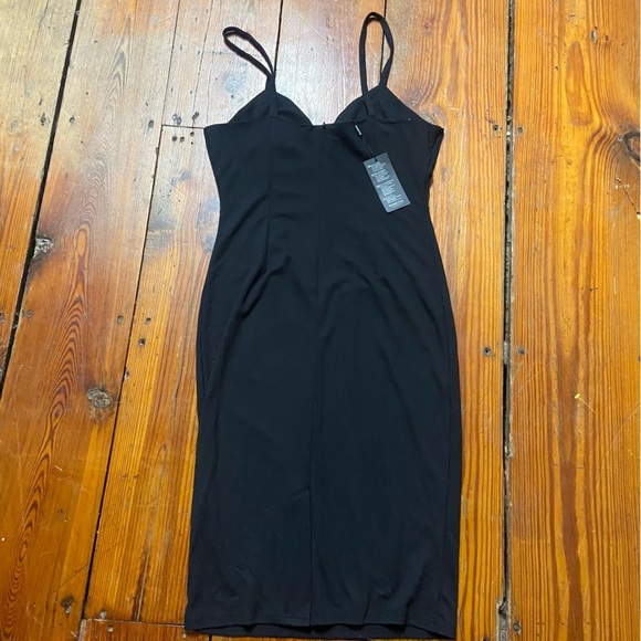 Homeyee MIDI Sundress Size 8 Black Stretch Bodycon Sweetheart Neck Party Stretch - Picture 9 of 14